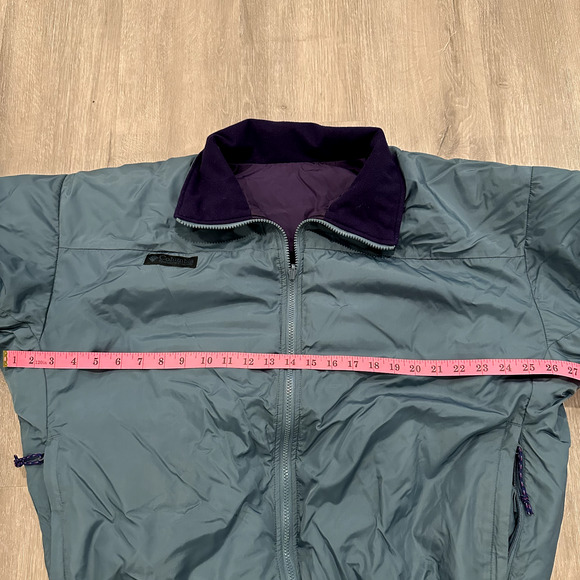 VINTAGE 90s Columbia Puffer Jacket Coat Mens L/XL Blue Purple REVERSIBLE Winter - Picture 7 of 9